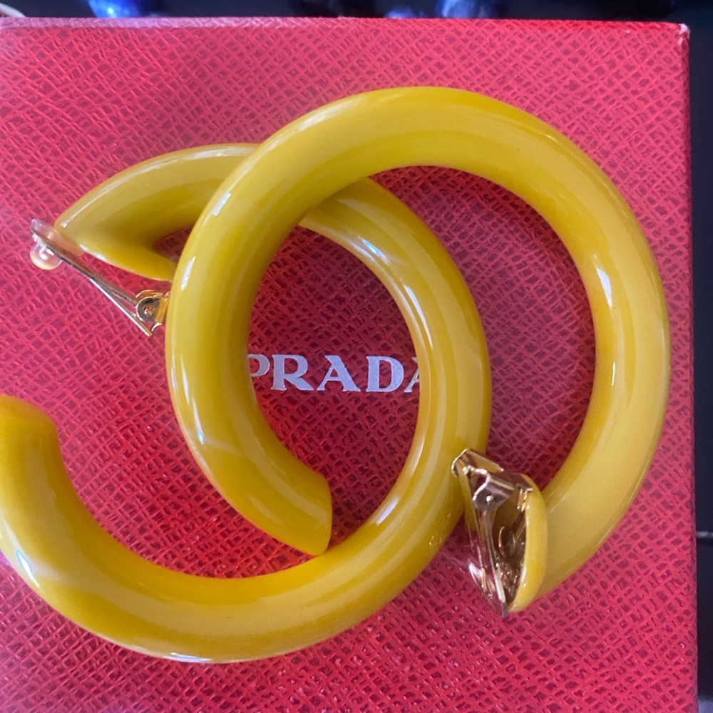 Vintage PRADA with goldtone clips earrings
